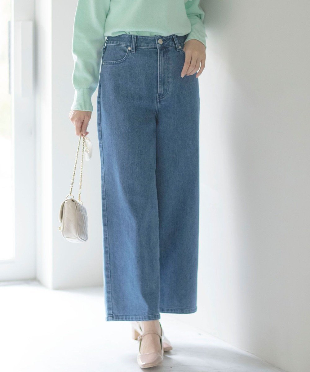 【組曲/KUMIKYOKU】のライトデニム セミワイドパンツ インテリア・キッズ・メンズ・レディースファッション・服の通販 founy(ファニー) ファッション Fashion レディースファッション Fashion for Women パンツ Pants & Trousers デニムパンツ・ジーンズ・美脚デニム Denim Jeans & Pants シルバー Silver, Metallic Silver ジャケット Jacket, Outerwear ストレッチ Stretch, Stretchy Fabric デニム Denim, Jeans Material トレンド Trend, Trending Now バランス Balance, Style Balance ブリーチ Bleach, Washed Finish ポケット Pocket, Pocket Detail A/W・秋冬 Autumn/Winter S/S・春夏 SS, Spring/Summer, Warm Season 夏 Summer エレガント 上品 Elegant ライトインディゴ系|ID: prp329100004536280 ipo3291000000035608616