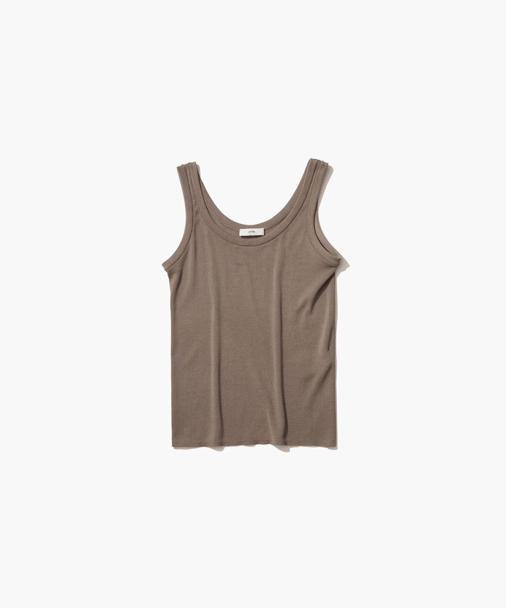 【エイトン/ATON】のFRESCA CIRCULAR RIB タンクトップ インテリア・キッズ・メンズ・レディースファッション・服の通販 founy(ファニー) 　ファッション　Fashion　レディースファッション　WOMEN　トップス・カットソー　Tops/Tshirt　ニット　Knit Tops　インド　India　インナー　Inner　春　Spring　カットソー　Cut And Sew　吸水　Water Absorption　ジャージー　Jersey　セーター　Sweater　タンク　Tank　ドレープ　Drape　S/S・春夏　Ss・Spring/Summer　夏　Summer　CAMEL|ID: prp329100004536295 ipo3291000000032055793