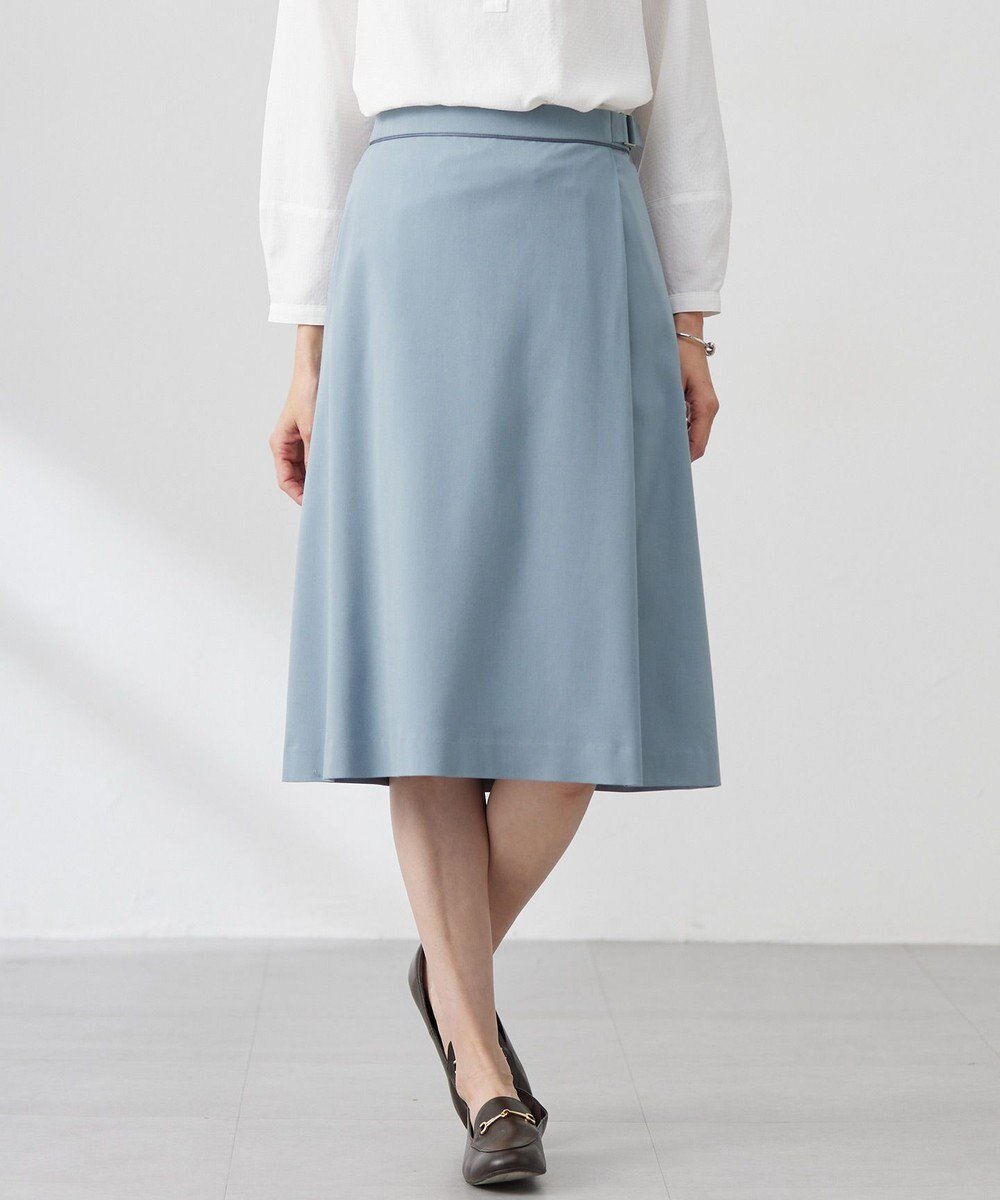 【ジェイ プレス/J.PRESS】の【洗える】CARREMAN 2WAY Aライン スカート インテリア・キッズ・メンズ・レディースファッション・服の通販 founy(ファニー) 　ファッション　Fashion　レディースファッション　Fashion for Women　スカート　Skirts　Aライン・フレアスカート　A-Line & Flared Skirts　バランス　Balance, Style Balance　ワンポイント　One Point, Statement Accent　夏　Summer　春　Spring　S/S・春夏　SS, Spring/Summer, Warm Season　洗える　Machine Washable　スモーキーサックス系|ID: prp329100004536303 ipo3291000000033477909