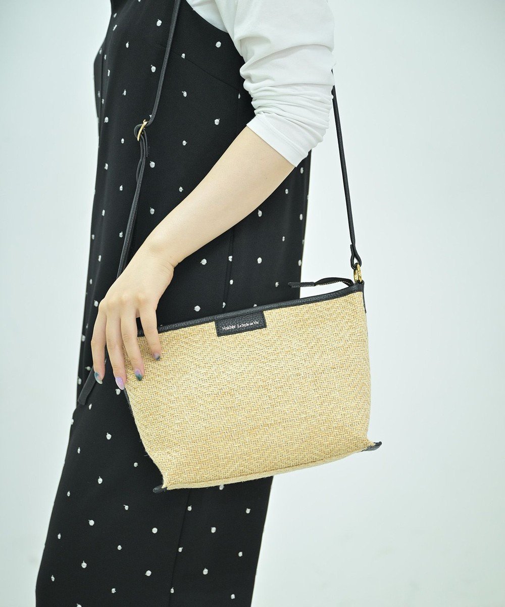 【エクエル ル スティル デヴィ/Hekher Le Style de Vie】の【日本製 】ジュート×牛革 ショルダーバッグ インテリア・キッズ・メンズ・レディースファッション・服の通販 founy(ファニー) 　ファッション　Fashion　レディースファッション　Fashion for Women　バッグ　Bags　ジュート　Jute, Natural Fiber　財布　Wallet, Purse　ハンド　Hand, Handmade　フィット　Fit, Slim Fit　ポケット　Pocket, Pocket Detail　リゾート　Resort, Vacation Style　おすすめ　Recommended / Our Picks　日本製　Made In Japan　夏　Summer　エレガント 上品　Elegant　ブラック|ID: prp329100004536336 ipo3291000000033042504