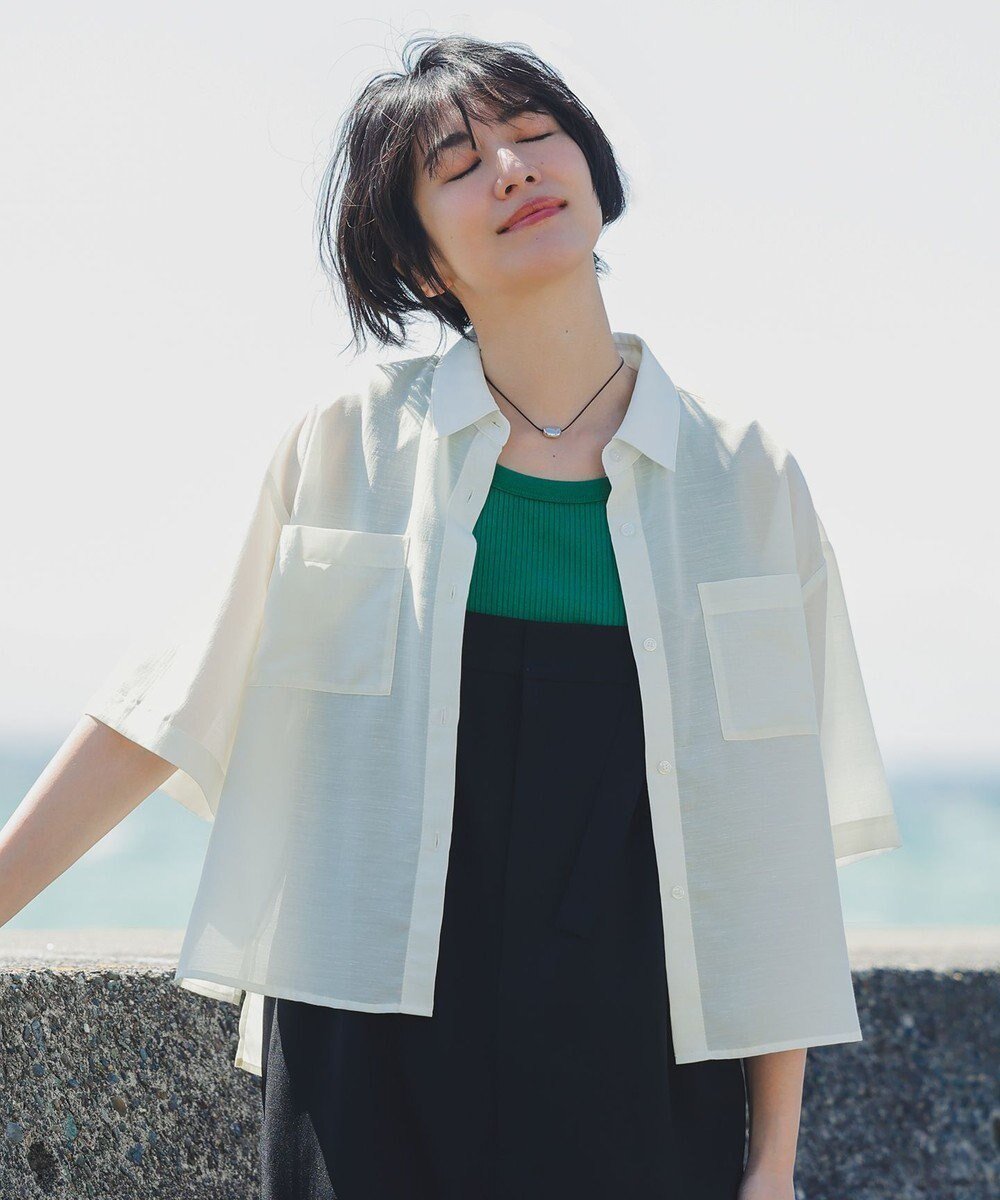 【エニィファム/any FAM】の【洗濯機可】シアーテックリネンシャツ 人気、トレンドファッション・服の通販 founy(ファニー) 　ファッション　Fashion　レディースファッション　WOMEN　トップス・カットソー　Tops/Tshirt　シャツ/ブラウス　Shirts/Blouses　おすすめ　Recommend　キャミ　Cami　シアー　Sheer　タンク　Tank　ダブル　Double　デニム　Denim　トレンド　Trend　バランス　Balance　ポケット　Pocket　エレガント 上品　Elegant　夏　Summer　春　Spring　S/S・春夏　Ss・Spring/Summer　洗える　Washable　羽織　Haori　 other-1|ID: prp329100004536338 ipo3291000000032080461