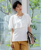 【23区/NIJYUSANKU】の【先行予約/汗じみ防止/洗える】スムースデザイン ラッフルカラー カットソー ホワイト系|ID:prp329100004536365