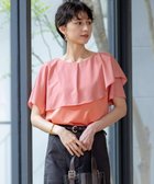 【23区/NIJYUSANKU】の【先行予約/汗じみ防止/洗える】スムースデザイン ラッフルカラー カットソー ダークアプリコット系|ID:prp329100004536365