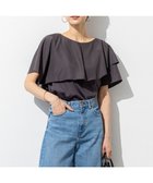 【23区/NIJYUSANKU】の【先行予約/汗じみ防止/洗える】スムースデザイン ラッフルカラー カットソー ダークブラウン系|ID:prp329100004536365