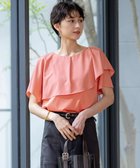 【23区/NIJYUSANKU】の【汗じみ防止/洗える】スムースデザイン ラッフルカラー カットソー ダークアプリコット系|ID:prp329100004536365