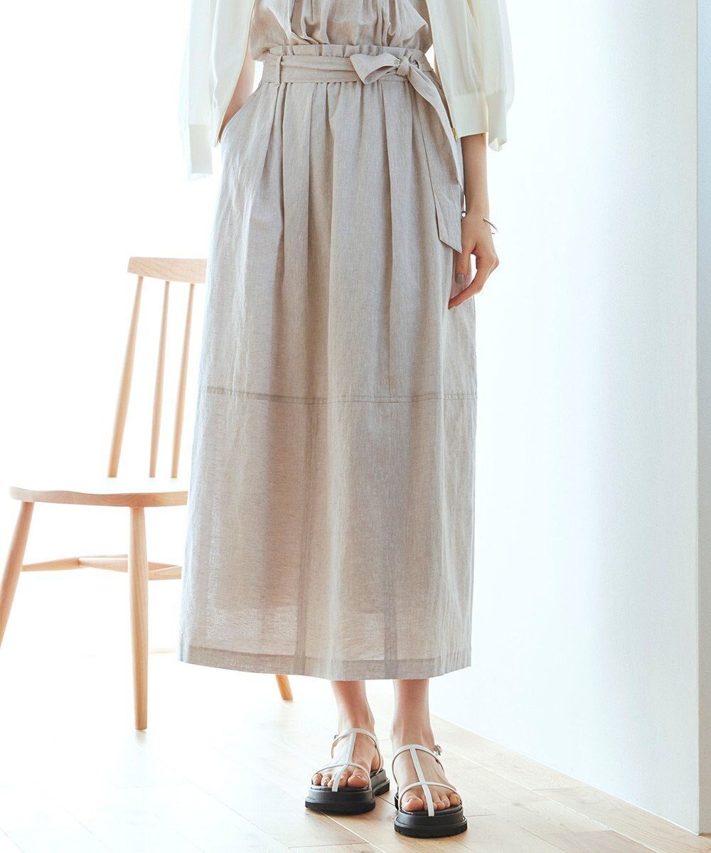 【23区/NIJYUSANKU】の【SLOW/洗える】リネンコットン スカート インテリア・キッズ・メンズ・レディースファッション・服の通販 founy(ファニー) 　ファッション　Fashion　レディースファッション　WOMEN　スカート　Skirt　イタリア　Italy　春　Spring　洗える　Washable　カットソー　Cut And Sew　シャンブレー　Chambray　シンプル　Simple　ノースリーブ　No Sleeve　半袖　Short Sleeve　リネン　Linen　ワッシャー　Washer　S/S・春夏　Ss・Spring/Summer　再入荷　Restock/Back In Stock/Re Arrival　おすすめ　Recommend　夏　Summer　2023春夏・S/S　Ss,Spring/Summer,2023　2023年　2023　エレガント 上品　Elegant　ライトグレー系|ID: prp329100004536382 ipo3291000000032056183