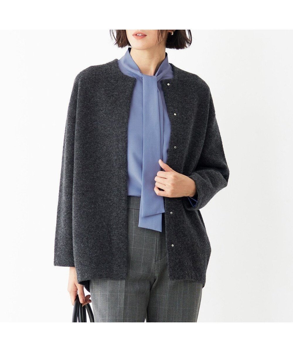 【自由区/JIYU-KU】の【洗える】ブークレーニット アウター インテリア・キッズ・メンズ・レディースファッション・服の通販 founy(ファニー) 　ファッション　Fashion　レディースファッション　Fashion for Women　トップス・カットソー　Cut & Sew Tops　ニット　Knit Tops & Sweaters　カーディガン・羽織り　Layered Style Cardigans　カーディガン　Cardigan, Knitwear　シンプル　Simple, Minimal　冬　Winter / This Winter　洗える　Machine Washable　秋　Autumn　A/W・秋冬　Autumn/Winter　スレート|ID: prp329100004536422 ipo3291000000033690021