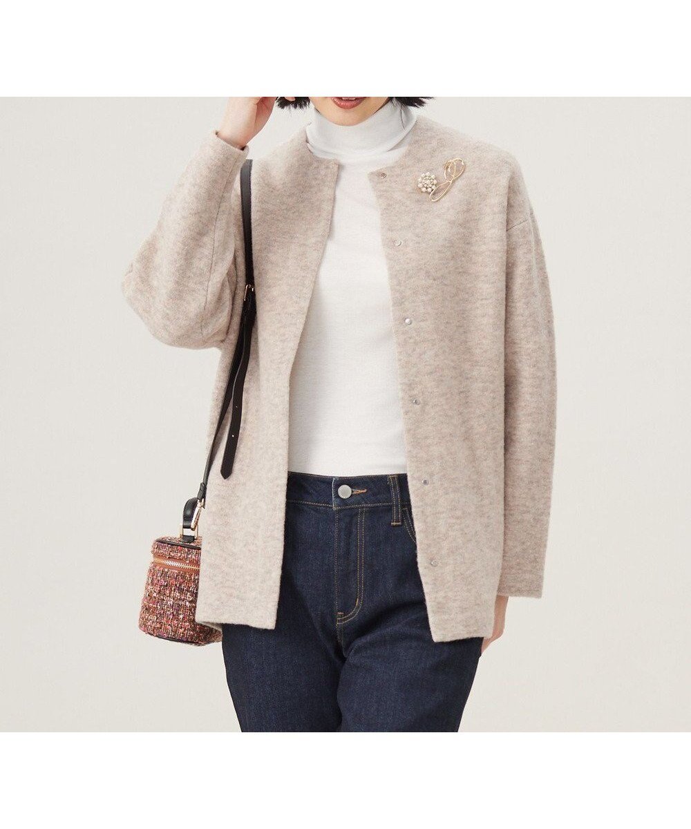 【自由区/JIYU-KU】の【洗える】ブークレーニット アウター インテリア・キッズ・メンズ・レディースファッション・服の通販 founy(ファニー) 　ファッション　Fashion　レディースファッション　Fashion for Women　トップス・カットソー　Cut & Sew Tops　ニット　Knit Tops & Sweaters　カーディガン・羽織り　Layered Style Cardigans　カーディガン　Cardigan, Knitwear　シンプル　Simple, Minimal　冬　Winter / This Winter　洗える　Machine Washable　秋　Autumn　A/W・秋冬　Autumn/Winter　ベージュ|ID: prp329100004536422 ipo3291000000033690022
