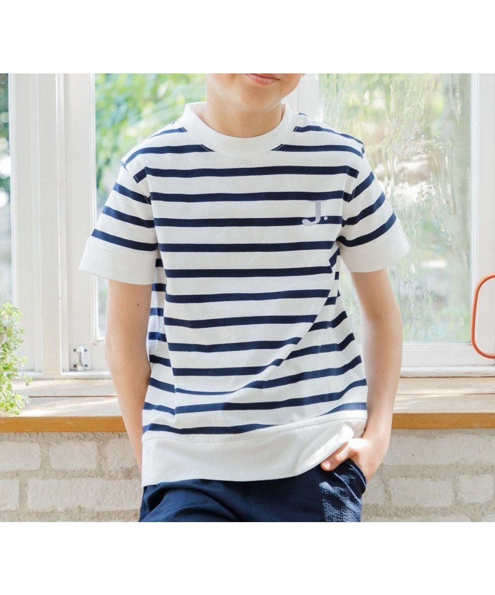 【ジェイ プレス/J.PRESS / KIDS】の【110-130cm】J.半袖ボーダーTシャツ インテリア・キッズ・メンズ・レディースファッション・服の通販 founy(ファニー) 　ファッション　Fashion　キッズファッション　KIDS　トップス・カットソー　Tops/Tees/Kids　2024年　2024　2024春夏・S/S　Ss,Spring/Summer,2024　カットソー　Cut And Sew　シンプル　Simple　スマホ　Smartphone　ベーシック　Basic　ボーダー　Border　ワンポイント　One Point　半袖　Short Sleeve　夏　Summer　春　Spring　S/S・春夏　Ss・Spring/Summer　ネイビー系1|ID: prp329100004537261 ipo3291000000032062423