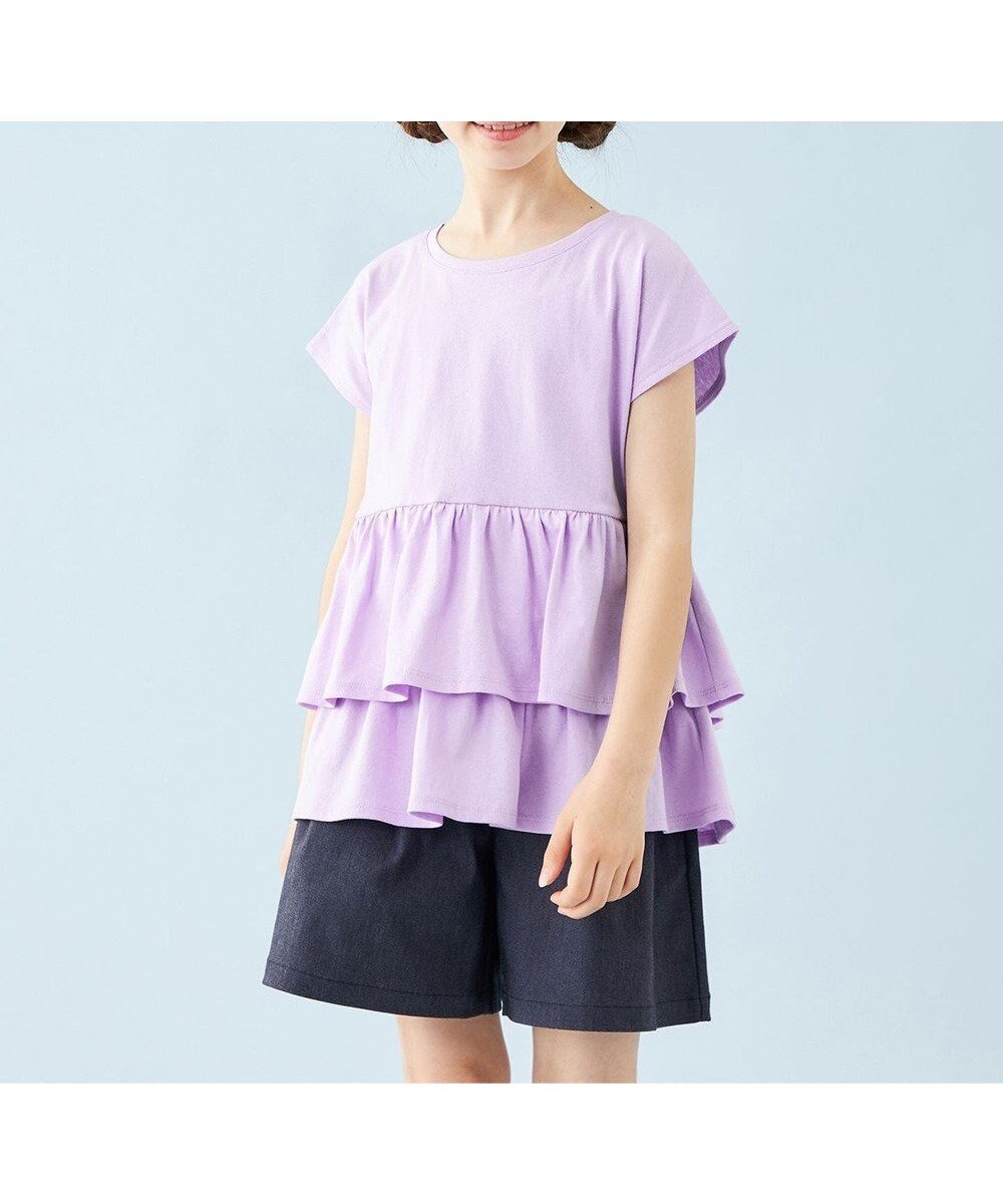 【アンフィーロ/UNFILO / KIDS】の【110-150cm】アソート デザインTシャツ インテリア・キッズ・メンズ・レディースファッション・服の通販 founy(ファニー) 　ファッション　Fashion　キッズファッション　KIDS　トップス・カットソー　Tops/Tees/Kids　NEW・新作・新着・新入荷　New Arrivals　カットソー　Cut And Sew　ショルダー　Shoulder　スリーブ　Sleeve　ティアード　Tiered　フリル　Frills　夏　Summer　春　Spring　S/S・春夏　Ss・Spring/Summer　パープル[ティアード]|ID: prp329100004537265 ipo3291000000032062435
