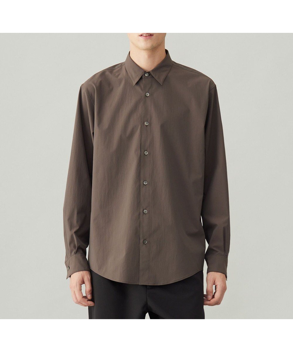 【アンフィーロ/UNFILO / MEN】のコンフォート レギュラーカラーシャツ 24年秋冬商品 インテリア・キッズ・メンズ・レディースファッション・服の通販 founy(ファニー) 　ファッション　Fashion　メンズファッション　Fashion for Men　トップス・カットソー　Cut & Sew Tops　メンズシャツ　Shirts　吸水　Absorbent, Quick-Dry　軽量　Lightweight, Ultra Light　シンプル　Simple, Minimal　ストレッチ　Stretch, Stretchy Fabric　バランス　Balance, Style Balance　A/W・秋冬　Autumn/Winter　ブラウン|ID: prp329100004537300 ipo3291000000033022416