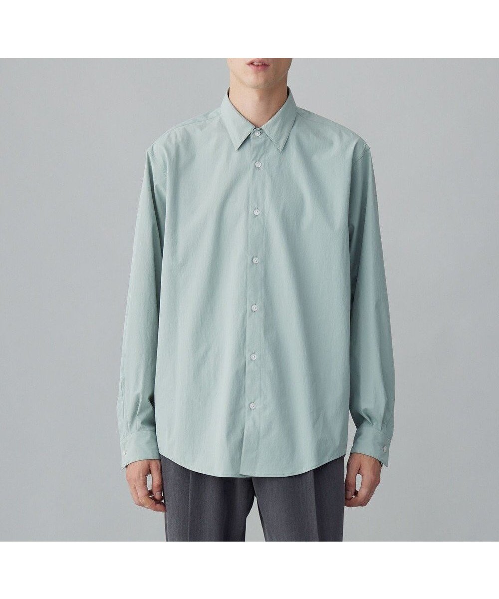 【アンフィーロ/UNFILO / MEN】のコンフォート レギュラーカラーシャツ 24年秋冬商品 インテリア・キッズ・メンズ・レディースファッション・服の通販 founy(ファニー) 　ファッション　Fashion　メンズファッション　Fashion for Men　トップス・カットソー　Cut & Sew Tops　メンズシャツ　Shirts　吸水　Absorbent, Quick-Dry　軽量　Lightweight, Ultra Light　シンプル　Simple, Minimal　ストレッチ　Stretch, Stretchy Fabric　バランス　Balance, Style Balance　A/W・秋冬　Autumn/Winter　グレイッシュ グリーン|ID: prp329100004537300 ipo3291000000033022417