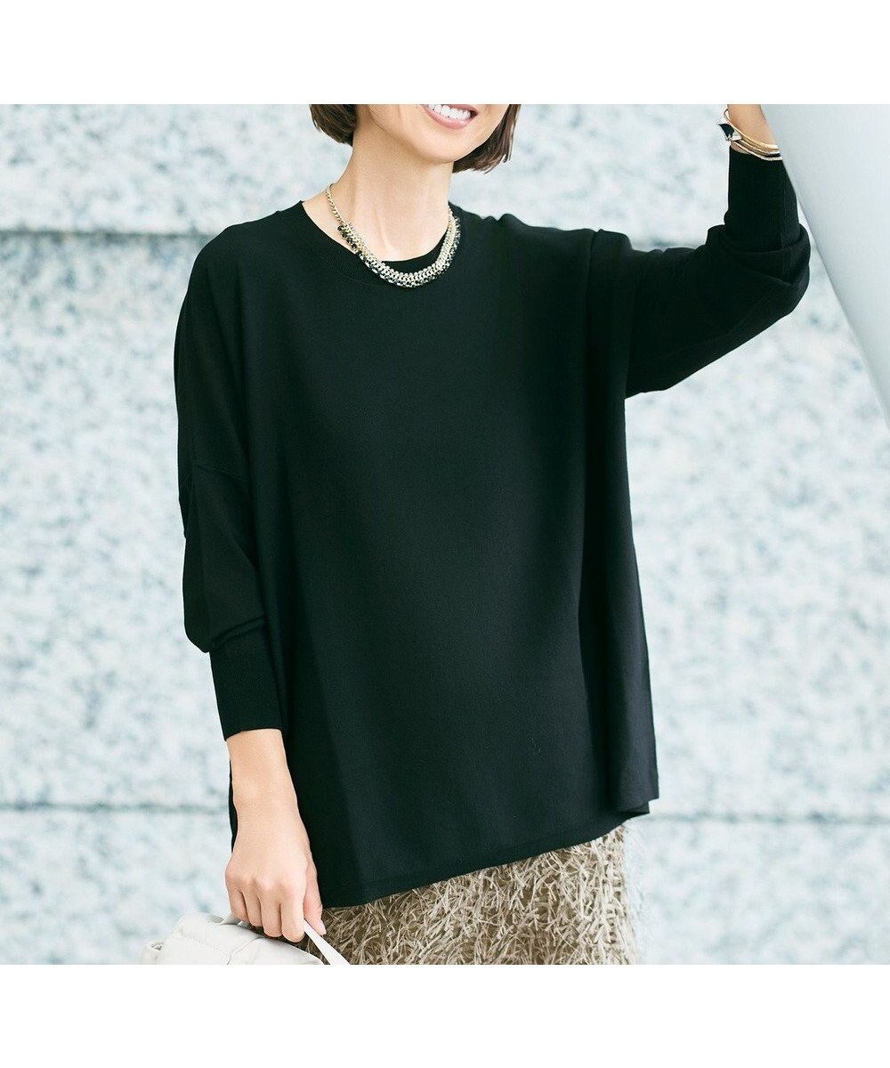 【自由区/JIYU-KU】の【WEB限定カラーあり】レーヨンストレッチ ニットT インテリア・キッズ・メンズ・レディースファッション・服の通販 founy(ファニー) ファッション Fashion レディースファッション Fashion for Women トップス・カットソー Cut & Sew Tops ニット Knit Tops & Sweaters インナー Innerwear エレガント 上品 Elegant シンプル Simple, Minimal ジャケット Jacket, Outerwear ストレッチ Stretch, Stretchy Fabric セーター Sweater, Knitwear A/W・秋冬 Autumn/Winter ブラック|ID: prp329100004537308 ipo3291000000034331413