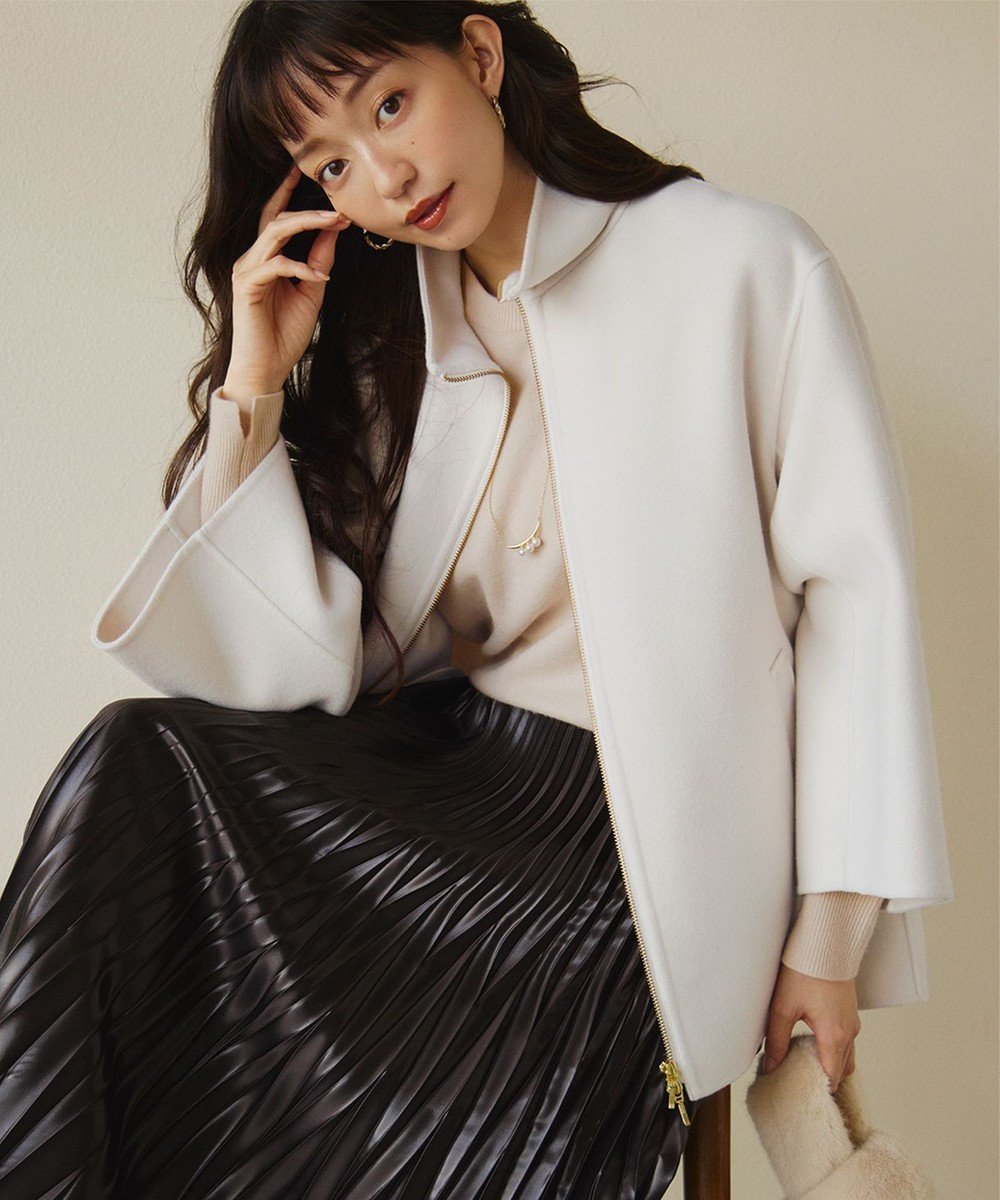 【23区/NIJYUSANKU】のウールリバー スタンドカラーコート 人気、トレンドファッション・服の通販 founy(ファニー) 　ファッション　Fashion　レディースファッション　WOMEN　アウター　Coat Outerwear　コート　Coats　ジャケット　Jackets　ジャケット　Jacket　スタンド　Stand　トレンド　Trend　フロント　Front　ベーシック　Basic　ポンチョ　Poncho　メルトン　Melton　A/W・秋冬　Aw・Autumn/Winter・Fw・Fall-Winter　冬　Winter　2024年　2024　2024-2025秋冬・A/W　Aw/Autumn/Winter/Fw/Fall/2024-2025　 other-1|ID: prp329100004537310 ipo3291000000032126352