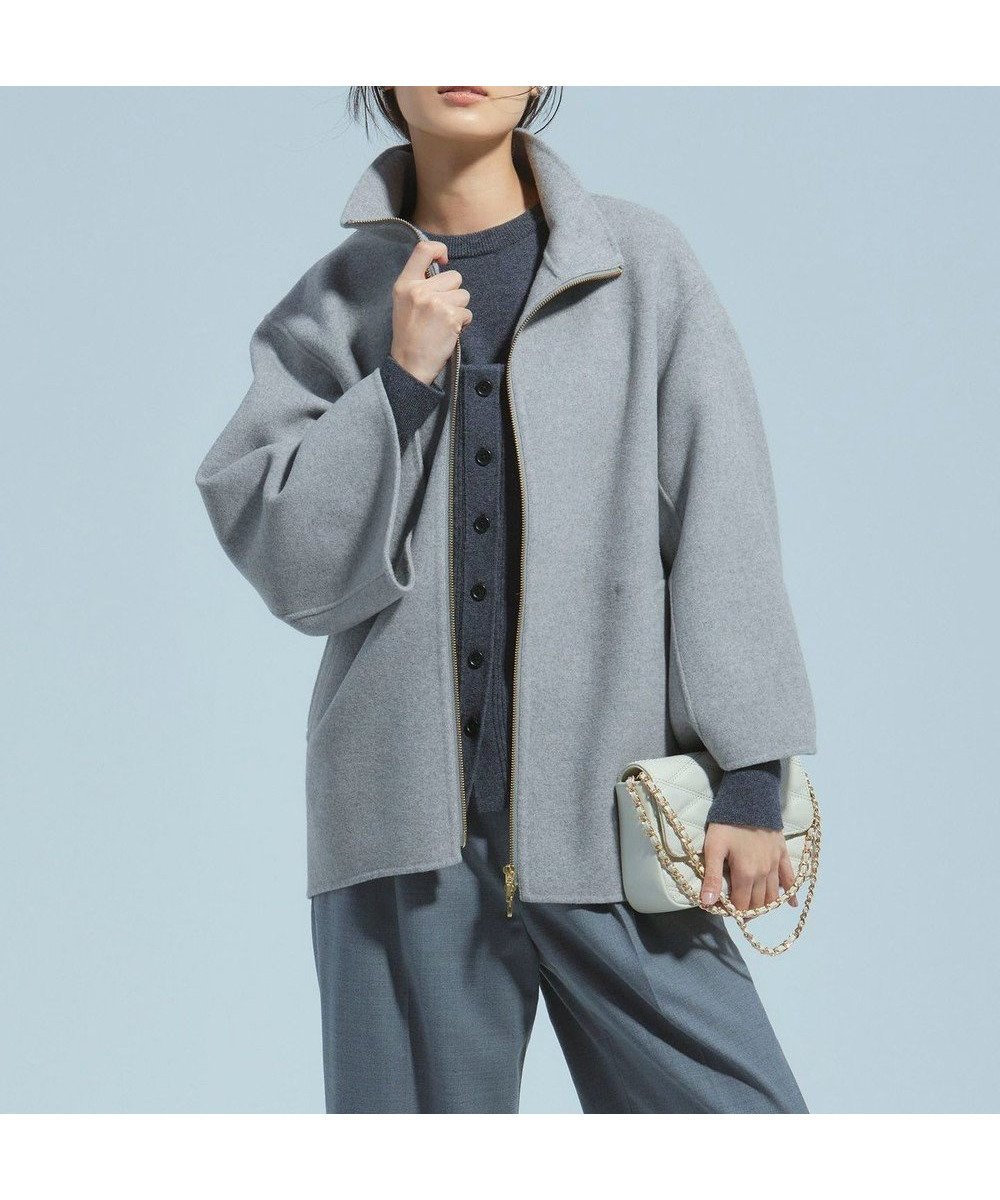 【23区/NIJYUSANKU】のウールリバー スタンドカラーコート インテリア・キッズ・メンズ・レディースファッション・服の通販 founy(ファニー) 　ファッション　Fashion　レディースファッション　WOMEN　アウター　Coat Outerwear　コート　Coats　ジャケット　Jackets　ジャケット　Jacket　スタンド　Stand　トレンド　Trend　フロント　Front　ベーシック　Basic　ポンチョ　Poncho　メルトン　Melton　A/W・秋冬　Aw・Autumn/Winter・Fw・Fall-Winter　冬　Winter　2024年　2024　2024-2025秋冬・A/W　Aw/Autumn/Winter/Fw/Fall/2024-2025　ライトグレー系|ID: prp329100004537310 ipo3291000000032126354