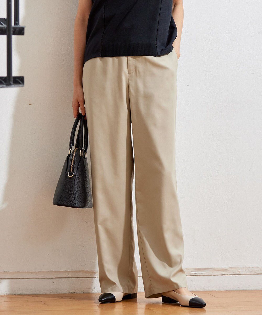【自由区/JIYU-KU】の【カタログ掲載・洗える】フルダルスパンマイクロピーチワイドストレート パンツ インテリア・キッズ・メンズ・レディースファッション・服の通販 founy(ファニー) ファッション Fashion レディースファッション Fashion for Women パンツ Pants & Trousers なめらか Smooth, Silky Texture シンプル Simple, Minimal ストレート Straight, Straight Cut ドレープ Drape, Draping Fabric バランス Balance, Style Balance ピーチ Peach, Soft Touch ワイド Wide, Wide Fit 夏 Summer 春 Spring S/S・春夏 SS, Spring/Summer, Warm Season 洗える Machine Washable サンドベージュ|ID: prp329100004537333 ipo3291000000034556303