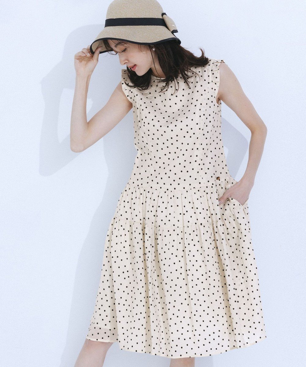 【トッカ/TOCCA】の再入荷!【洗える!】VACANCE ドレス インテリア・キッズ・メンズ・レディースファッション・服の通販 founy(ファニー) 　ファッション　Fashion　レディースファッション　Ladies' Fashion Online　ワンピース　Dress　ドレス　Party Dresses　2024年　2024　2024春夏・S/S　Ss,Spring/Summer,2024　ドレス　Dress　再入荷　Restock/Back In Stock/Re Arrival　夏　Summer　春　Spring　S/S・春夏　Ss・Spring/Summer　洗える　Washable　ベージュ×ブラックドット系5|ID: prp329100004537336 ipo3291000000032322679