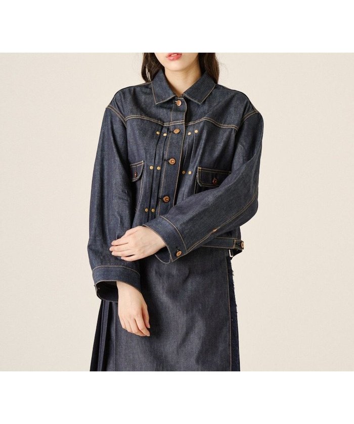 【リポトレンタアンニ/Ripo trenta anni】の【洗える/個性的/ブランド定番】2ND TYPE PLEATS JK デニムジャケット プリーツ インテリア・キッズ・メンズ・レディースファッション・服の通販 founy(ファニー) https://founy.com/ ファッション Fashion レディースファッション WOMEN アウター Coat Outerwear ジャケット Jackets デニムジャケット Denim Jackets 洗える Washable コンパクト Compact ジャケット Jacket デニム Denim 定番 Standard ハイライズ High Rise バランス Balance フロント Front プリーツ Pleats ボトム Bottom ワイド Wide A/W・秋冬 Aw・Autumn/Winter・Fw・Fall-Winter S/S・春夏 Ss・Spring/Summer 夏 Summer |ID: prp329100004537366 ipo3291000000032063052