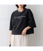 【23区/NIJYUSANKU】の【洗える】ライトコットンテリー ワイドスリーブ ロゴ カットソー ブラック系|ID: prp329100004537381 ipo3291000000032659062
