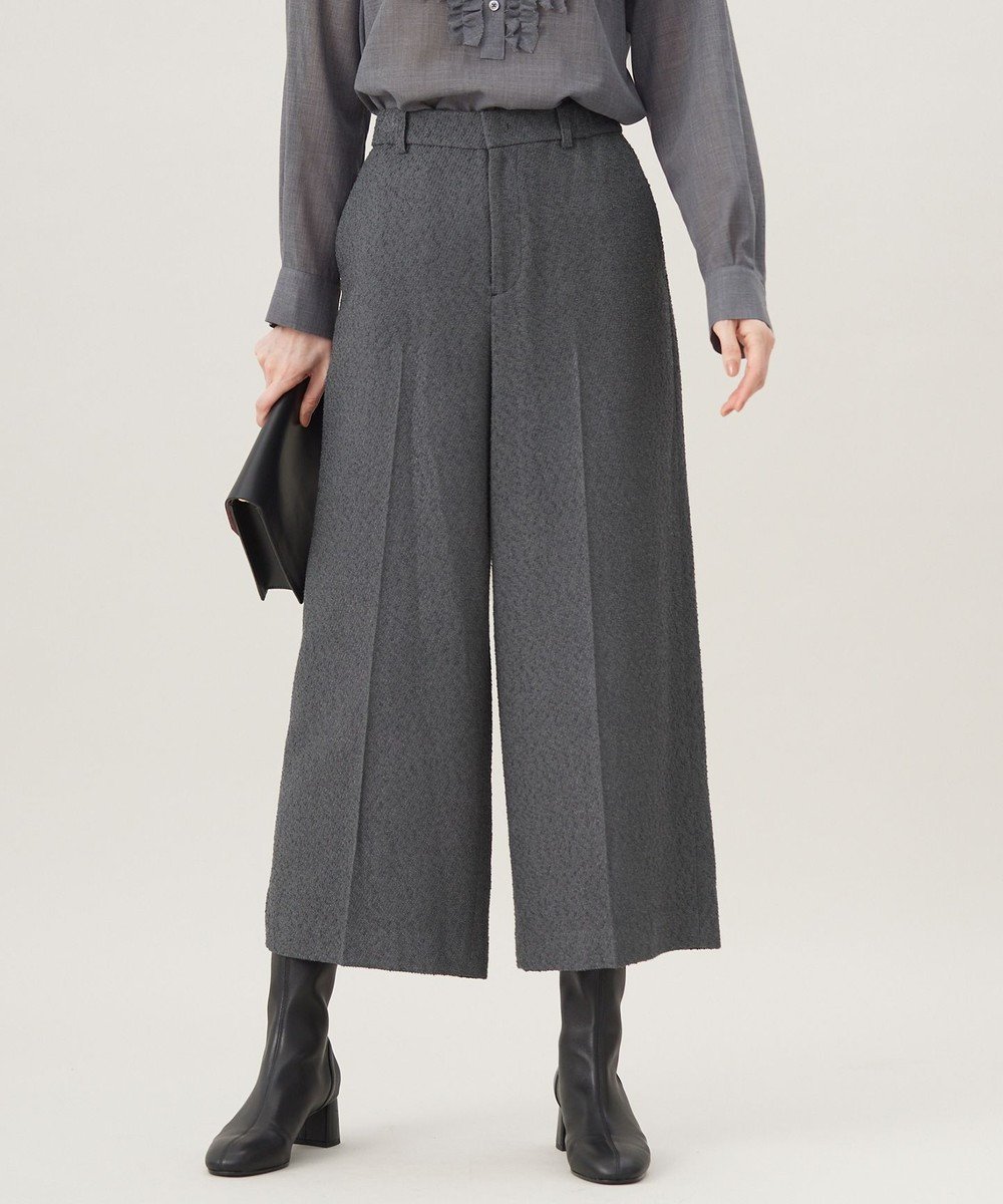 【自由区/JIYU-KU】のブライトリングツイードクロップド パンツ インテリア・キッズ・メンズ・レディースファッション・服の通販 founy(ファニー) 　ファッション　Fashion　レディースファッション　Fashion for Women　パンツ　Pants & Trousers　シンプル　Simple, Minimal　ストレート　Straight, Straight Cut　ツイード　Twill, Twill Weave　ループ　Loop, Loop Knit　ワイド　Wide, Wide Fit　エレガント 上品　Elegant　A/W・秋冬　Autumn/Winter　スレート|ID: prp329100004537395 ipo3291000000035715140