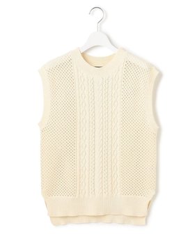 【ジェイプレスヨークストリート/J.PRESS YORK STREET】の【WOMEN】テープヤーン ニットベスト 人気、トレンドファッション・服の通販 founy(ファニー) ファッション Fashion レディースファッション Ladies' Fashion Online アウター Coat Outerwear トップス・カットソー Tops/Tshirt ニット Knit Tops ベスト/ジレ Gilets/Vests コンパクト Compact スリット Slit ノースリーブ No Sleeve ベスト Vest ボトム Bottom メッシュ Mesh エレガント 上品 Elegant 夏 Summer 春 Spring S/S・春夏 Ss・Spring/Summer |ID:prp329100004537405