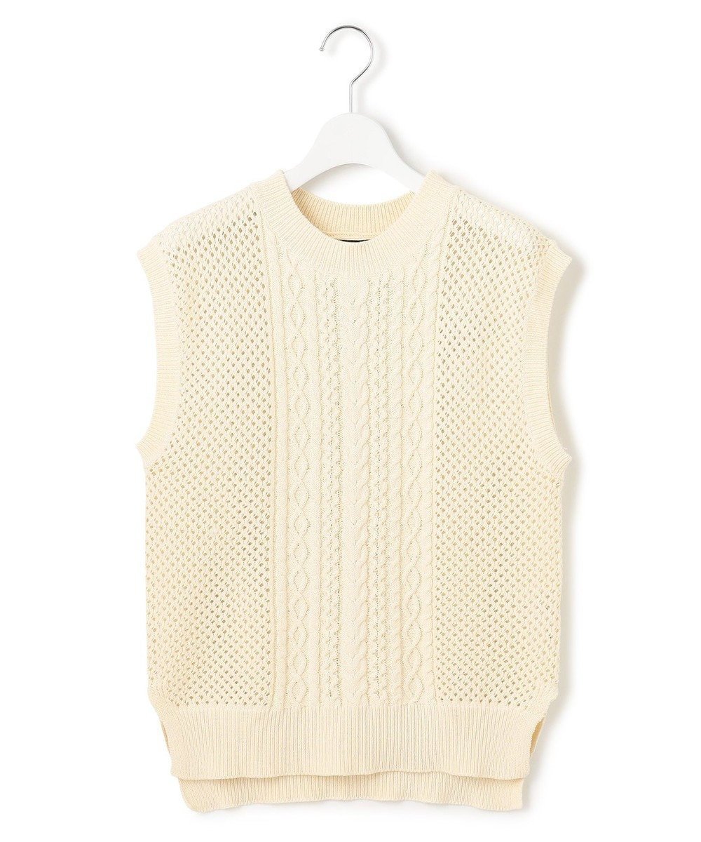 【ジェイプレスヨークストリート/J.PRESS YORK STREET】の【WOMEN】テープヤーン ニットベスト 人気、トレンドファッション・服の通販 founy(ファニー) 　ファッション　Fashion　レディースファッション　Ladies' Fashion Online　アウター　Coat Outerwear　トップス・カットソー　Tops/Tshirt　ニット　Knit Tops　ベスト/ジレ　Gilets/Vests　コンパクト　Compact　スリット　Slit　ノースリーブ　No Sleeve　ベスト　Vest　ボトム　Bottom　メッシュ　Mesh　エレガント 上品　Elegant　夏　Summer　春　Spring　S/S・春夏　Ss・Spring/Summer　 other-1|ID: prp329100004537405 ipo3291000000032570449