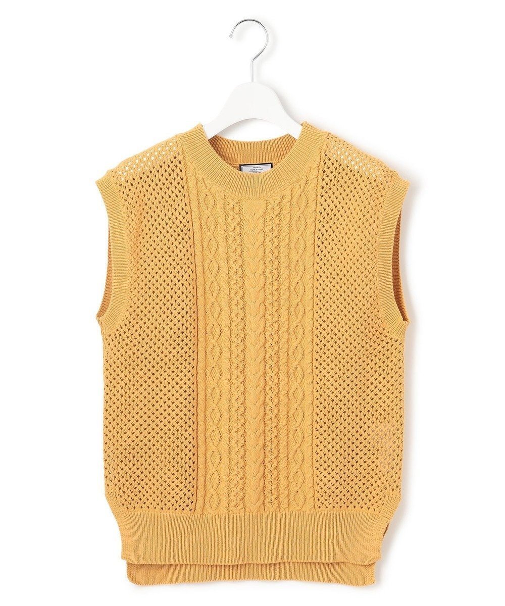 【ジェイプレスヨークストリート/J.PRESS YORK STREET】の【WOMEN】テープヤーン ニットベスト インテリア・キッズ・メンズ・レディースファッション・服の通販 founy(ファニー) 　ファッション　Fashion　レディースファッション　Ladies' Fashion Online　アウター　Coat Outerwear　トップス・カットソー　Tops/Tshirt　ニット　Knit Tops　ベスト/ジレ　Gilets/Vests　コンパクト　Compact　スリット　Slit　ノースリーブ　No Sleeve　ベスト　Vest　ボトム　Bottom　メッシュ　Mesh　エレガント 上品　Elegant　夏　Summer　春　Spring　S/S・春夏　Ss・Spring/Summer　イエロー系|ID: prp329100004537405 ipo3291000000032570453