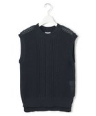 【ジェイプレスヨークストリート/J.PRESS YORK STREET】の【WOMEN】テープヤーン ニットベスト 人気、トレンドファッション・服の通販 founy(ファニー) ファッション Fashion レディースファッション Ladies' Fashion Online アウター Coat Outerwear トップス・カットソー Tops/Tshirt ニット Knit Tops ベスト/ジレ Gilets/Vests コンパクト Compact スリット Slit ノースリーブ No Sleeve ベスト Vest ボトム Bottom メッシュ Mesh エレガント 上品 Elegant 夏 Summer 春 Spring S/S・春夏 Ss・Spring/Summer thumbnail ネイビー系|ID: prp329100004537405 ipo3291000000032570456