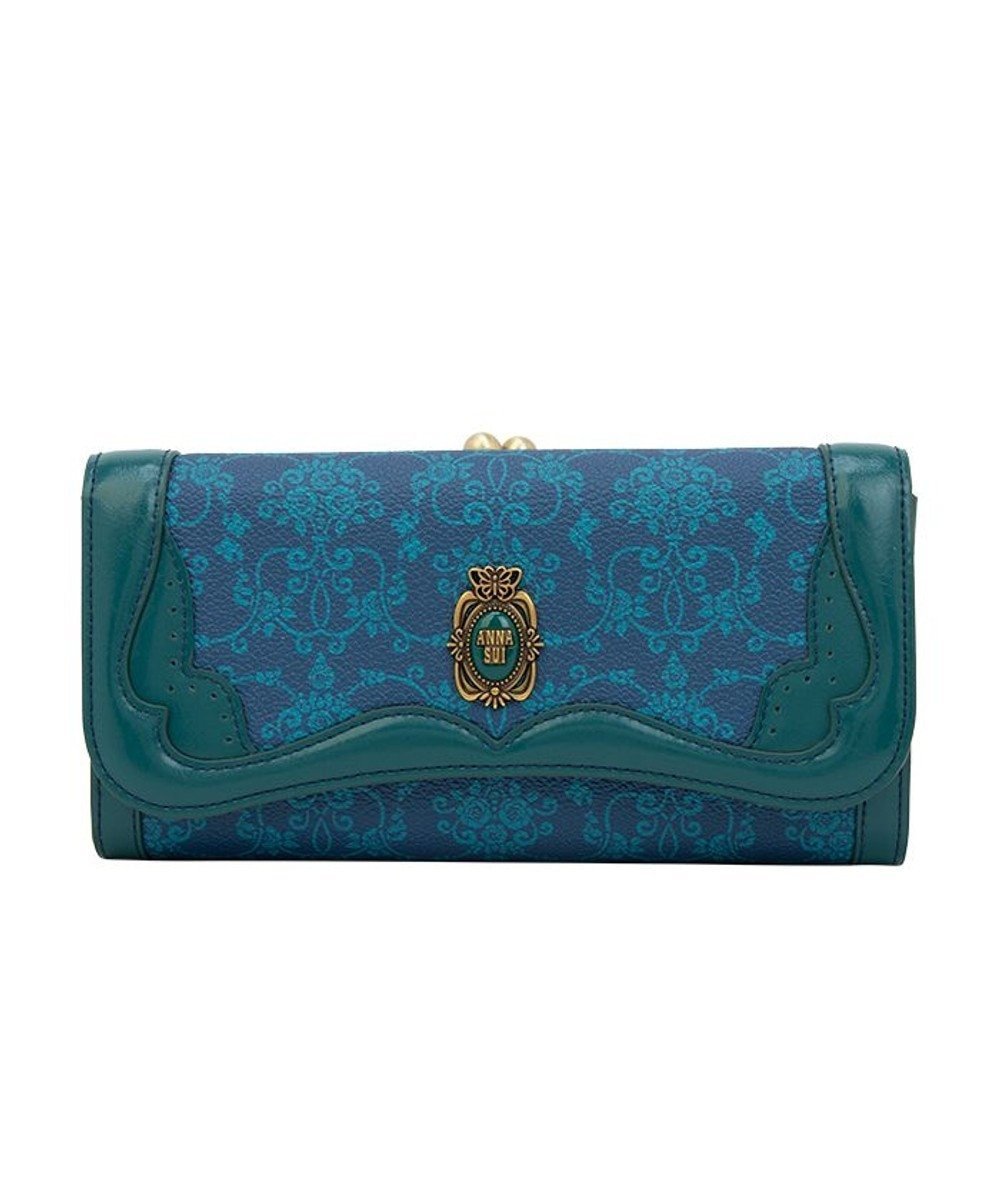 【アナスイ/ANNA SUI】のリーブル 口金長財布 インテリア・キッズ・メンズ・レディースファッション・服の通販 founy(ファニー) 　ファッション　Fashion　レディースファッション　WOMEN　財布　Wallets　クラシック　Classic　ブローチ　Brooch　プリント　Print　ヴィンテージ　Vintage　エレガント 上品　Elegant　財布　Wallet　軽量　Lightweight　ネイビー|ID: prp329100004537422 ipo3291000000032246033