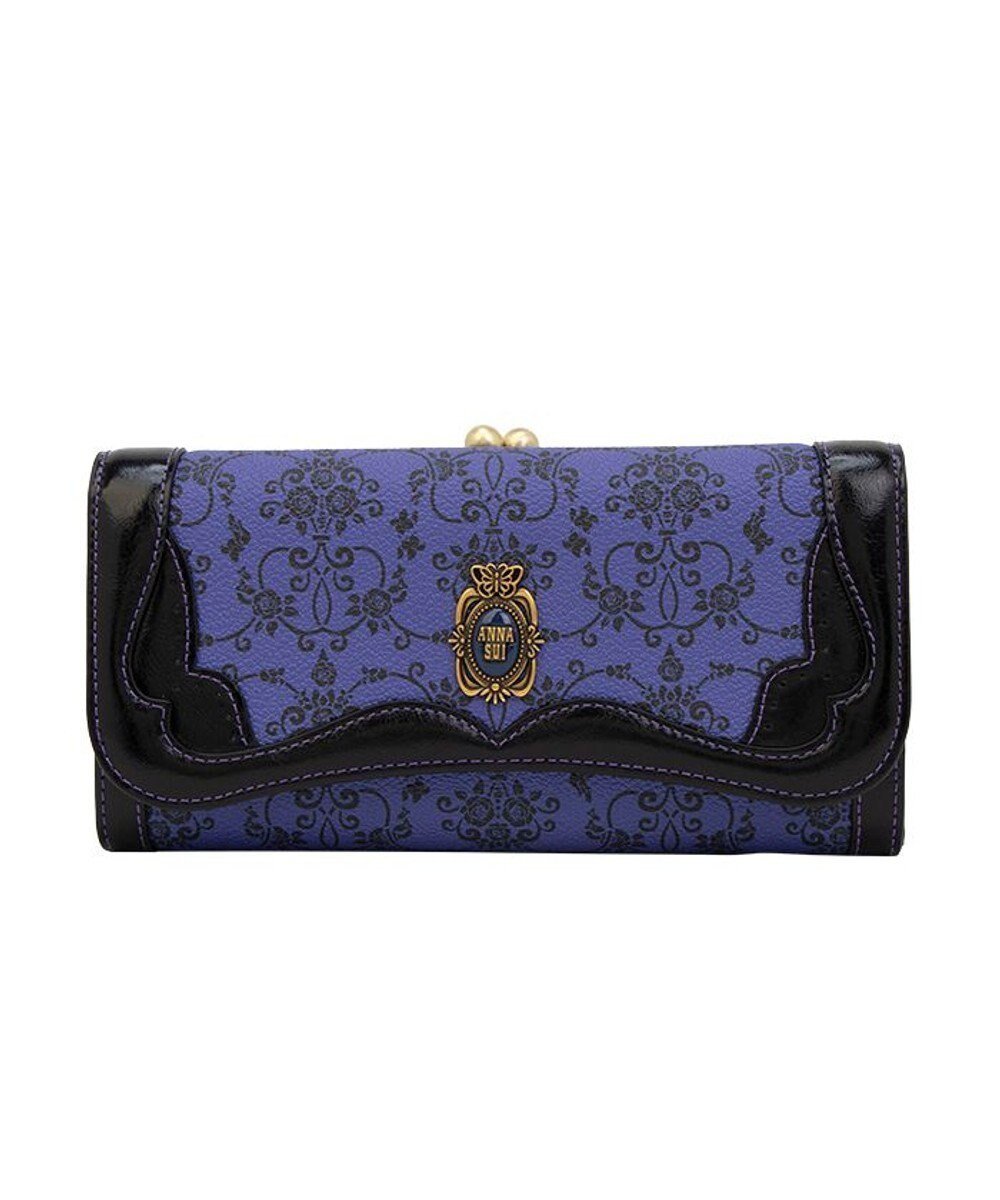 【アナスイ/ANNA SUI】のリーブル 口金長財布 インテリア・キッズ・メンズ・レディースファッション・服の通販 founy(ファニー) 　ファッション　Fashion　レディースファッション　WOMEN　財布　Wallets　クラシック　Classic　ブローチ　Brooch　プリント　Print　ヴィンテージ　Vintage　エレガント 上品　Elegant　財布　Wallet　軽量　Lightweight　パープル|ID: prp329100004537422 ipo3291000000032246034