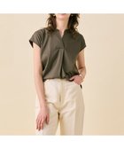 【ベイジ,/BEIGE,】の【WEB限定・洗える】MELISSA / バックシフォンスキッパー半袖トップス Khaki|ID: prp329100004537430 ipo3291000000032650034