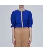 【ベイジ,/BEIGE,】のSIBYLLE / 配色カラーパフスリーブブラウス 人気、トレンドファッション・服の通販 founy(ファニー) ファッション Fashion レディースファッション Fashion for Women トップス・カットソー Cut & Sew Tops シャツ・ブラウス・オフィスカジュアル Elegant Blouses & Button-Ups スタンド Stand Collar, Upright Stand ストレッチ Stretch, Stretchy Fabric ドレープ Drape, Draping Fabric フェミニン Feminine, Girly ポケット Pocket, Pocket Detail エレガント 上品 Elegant ビジネス 仕事 通勤 Business / Work / Commuting 再入荷 Restock / Back in Stock 半袖 Short Sleeve, Half Sleeve 夏 Summer 春 Spring S/S・春夏 SS, Spring/Summer, Warm Season 洗える Machine Washable thumbnail Blue x L.Orange|ID: prp329100004537435 ipo3291000000033235173