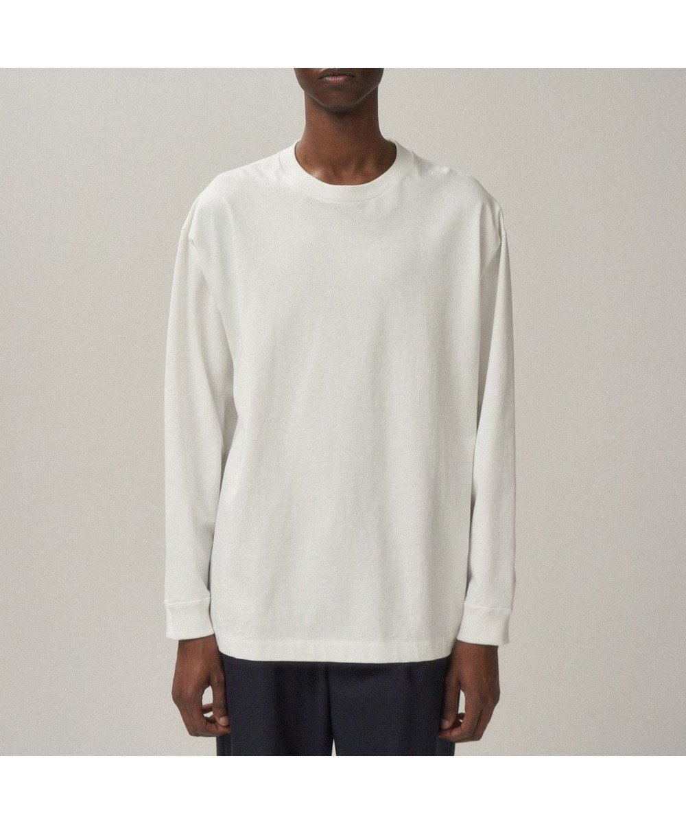 【エイトン/ATON】の12/- AIR SPININNG ルーズフィットロングスリーブTシャツ - UNISEX インテリア・キッズ・メンズ・レディースファッション・服の通販 founy(ファニー) 　ファッション　Fashion　レディースファッション　Fashion for Women　トップス・カットソー　Cut & Sew Tops　シャツ・ブラウス・オフィスカジュアル　Elegant Blouses & Button-Ups　ロングTシャツ・Tシャツ　Longline T-Shirts & Tees　カットソー・ベーシックTシャツ　Cut-and-Sewn Tops / Stretch Tees & Basics　ユニセックス　Unisex, Genderless　カットソー　Cut and Sewn Top　スリーブ　Sleeve, Long Sleeve / Short Sleeve　ロング　Long, Long-Length　夏　Summer　S/S・春夏　SS, Spring/Summer, Warm Season　A/W・秋冬　Autumn/Winter　WHITE|ID: prp329100004537441 ipo3291000000033235353