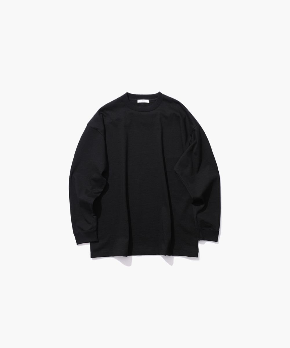【エイトン/ATON】の12/- AIR SPININNG ルーズフィットロングスリーブTシャツ - UNISEX インテリア・キッズ・メンズ・レディースファッション・服の通販 founy(ファニー) 　ファッション　Fashion　レディースファッション　Fashion for Women　トップス・カットソー　Cut & Sew Tops　シャツ・ブラウス・オフィスカジュアル　Elegant Blouses & Button-Ups　ロングTシャツ・Tシャツ　Longline T-Shirts & Tees　カットソー・ベーシックTシャツ　Cut-and-Sewn Tops / Stretch Tees & Basics　ユニセックス　Unisex, Genderless　カットソー　Cut and Sewn Top　スリーブ　Sleeve, Long Sleeve / Short Sleeve　ロング　Long, Long-Length　夏　Summer　S/S・春夏　SS, Spring/Summer, Warm Season　A/W・秋冬　Autumn/Winter　BLACK|ID: prp329100004537441 ipo3291000000033235355