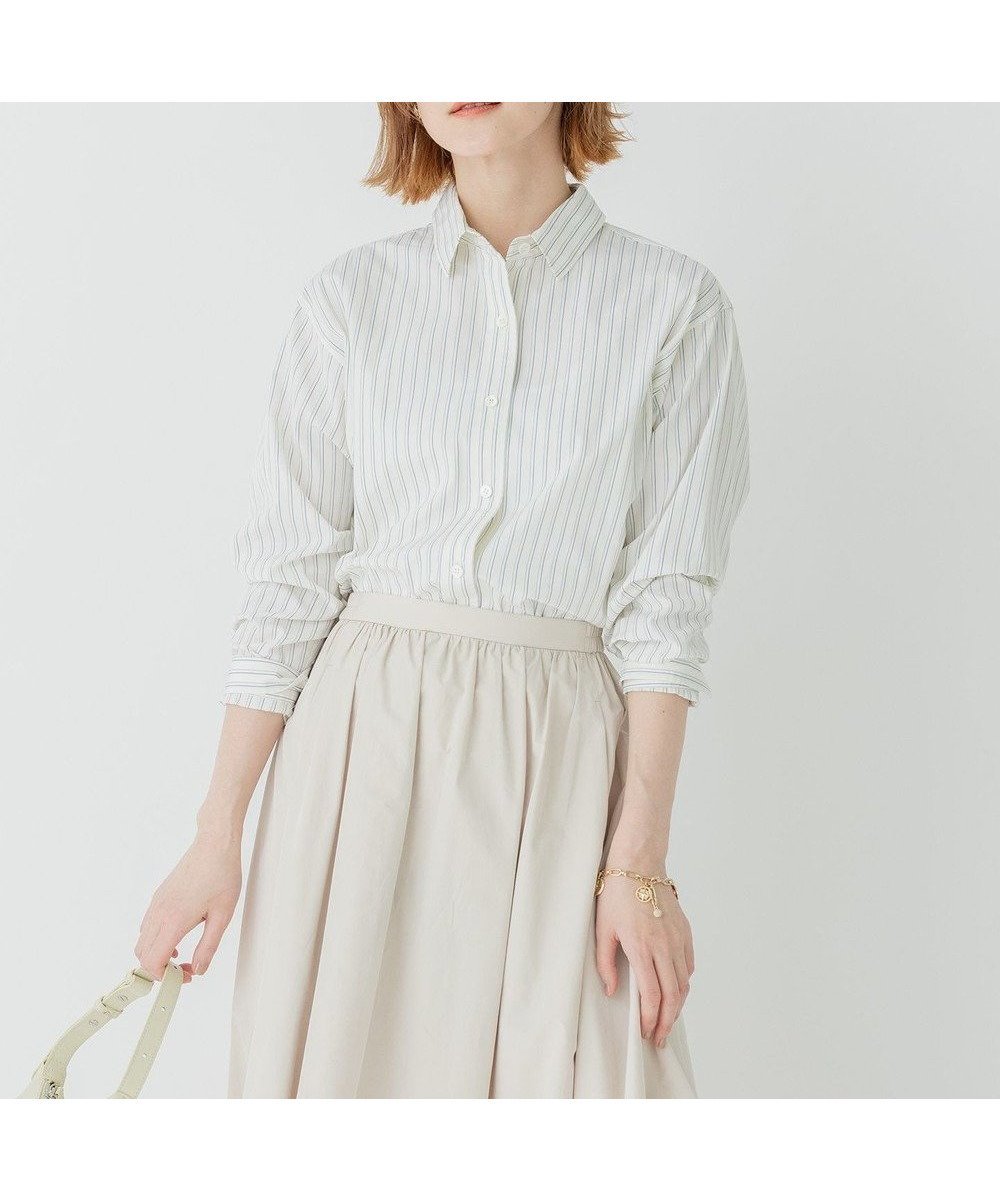 【23区/NIJYUSANKU】の【洗える】CANCLINI ベーシック シャツ インテリア・キッズ・メンズ・レディースファッション・服の通販 founy(ファニー) 　ファッション　Fashion　レディースファッション　WOMEN　トップス・カットソー　Tops/Tshirt　シャツ/ブラウス　Shirts/Blouses　イエロー　Yellow　イタリア　Italy　インナー　Inner　エレガント 上品　Elegant　春　Spring　洗える　Washable　シンプル　Simple　ストライプ　Stripe　ダブル　Double　ツイル　Twill　デニム　Denim　定番　Standard　パール　Pearl　ベーシック　Basic　ポケット　Pocket　ロング　Long　S/S・春夏　Ss・Spring/Summer　おすすめ　Recommend　夏　Summer　2023春夏・S/S　Ss,Spring/Summer,2023　2023年　2023　ホワイト×マリンブルーストライプ|ID: prp329100004537476 ipo3291000000032240774