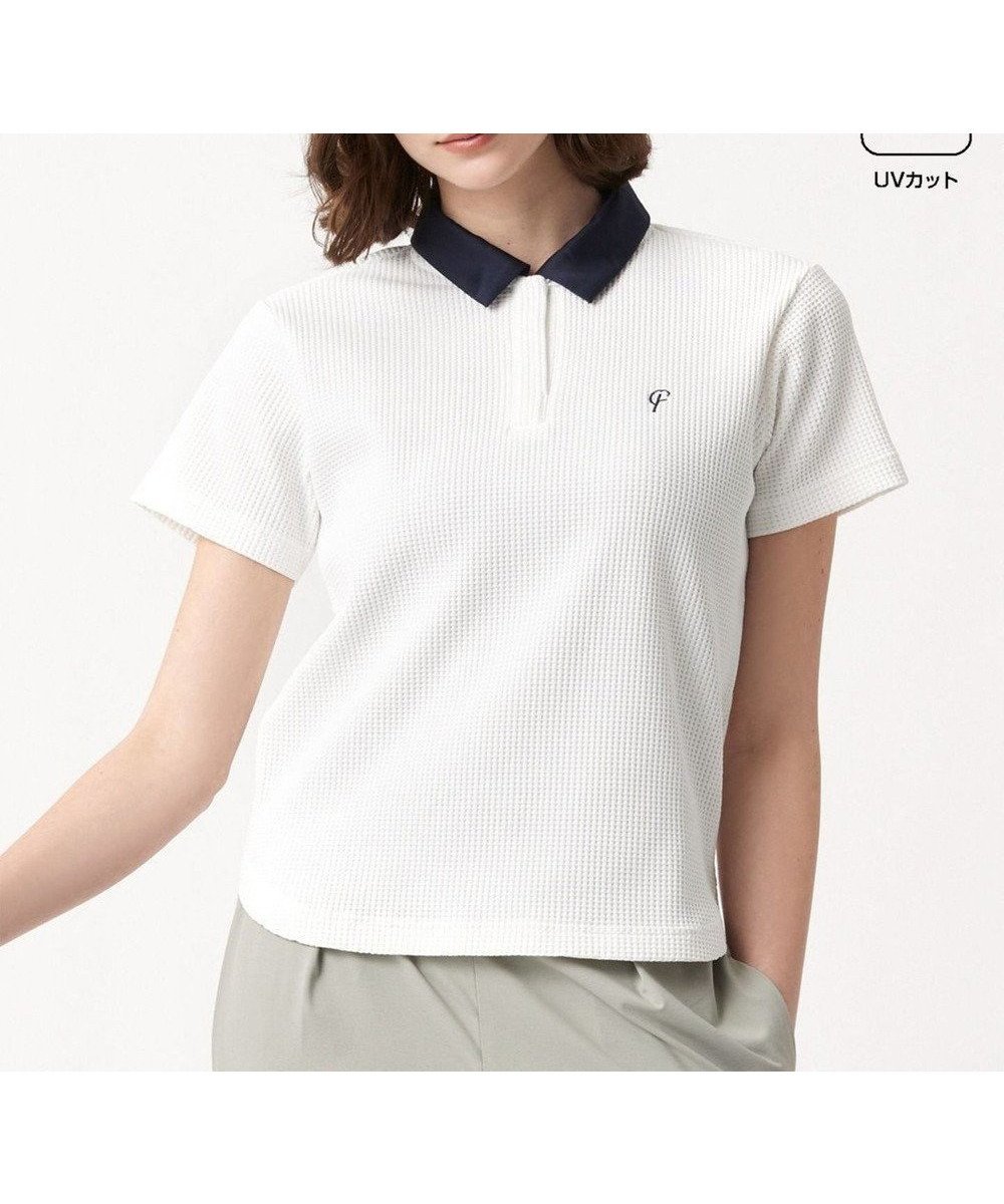 【23区 ゴルフ/NIJYUSANKU GOLF】の【23Fondation/WOMEN】【UVケア】テクニカルワッフル ポロ インテリア・キッズ・メンズ・レディースファッション・服の通販 founy(ファニー) 　ファッション　Fashion　レディースファッション　WOMEN　トップス・カットソー　Tops/Tshirt　シャツ/ブラウス　Shirts/Blouses　ポロシャツ　Polo Shirts　クール　Cool　ゴルフ　Golf　ポロシャツ　Polo Shirt　ワッフル　Waffle　夏　Summer　春　Spring　S/S・春夏　Ss・Spring/Summer　ホワイト系|ID: prp329100004537489 ipo3291000000032144842
