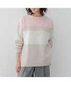 【23区/NIJYUSANKU】の【Oggi1月号掲載/洗える】ウールカシミヤ カラーブロック ニット ピンク系|ID: prp329100004537502 ipo3291000000032063830