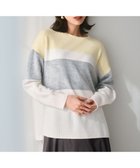 【23区/NIJYUSANKU】の【Oggi1月号掲載/洗える】ウールカシミヤ カラーブロック ニット ライトイエロー系|ID: prp329100004537502 ipo3291000000032063831