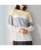 【23区/NIJYUSANKU】の【Oggi1月号掲載/洗える】ウールカシミヤ カラーブロック ニット ライトイエロー系|ID: prp329100004537502 ipo3291000000033409410