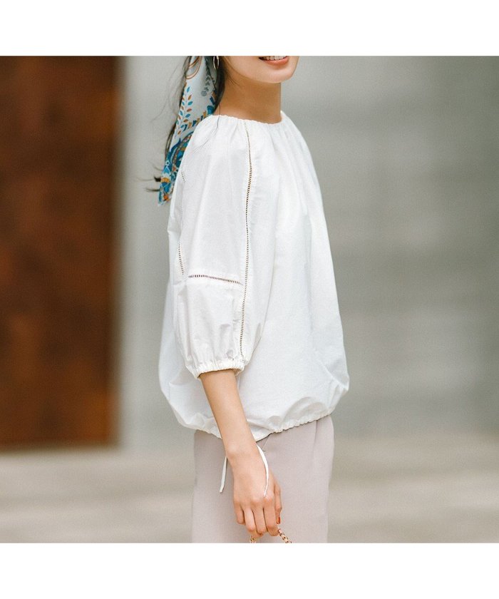 【23区/NIJYUSANKU】の【洗える】シャルマンエンブロイダリー ブラウス インテリア・キッズ・メンズ・レディースファッション・服の通販 founy(ファニー) https://founy.com/ ファッション Fashion レディースファッション Fashion for Women トップス・カットソー Cut & Sew Tops シャツ・ブラウス・オフィスカジュアル Elegant Blouses & Button-Ups 2024年 2024 2024春夏・S/S Spring/Summer 2024 SS24 クラシカル Classical, Vintage-Inspired バルーン Balloon, Balloon Silhouette ラベンダー Lavender エレガント 上品 Elegant 夏 Summer 春 Spring S/S・春夏 SS, Spring/Summer, Warm Season 洗える Machine Washable |ID: prp329100004537516 ipo3291000000035157428