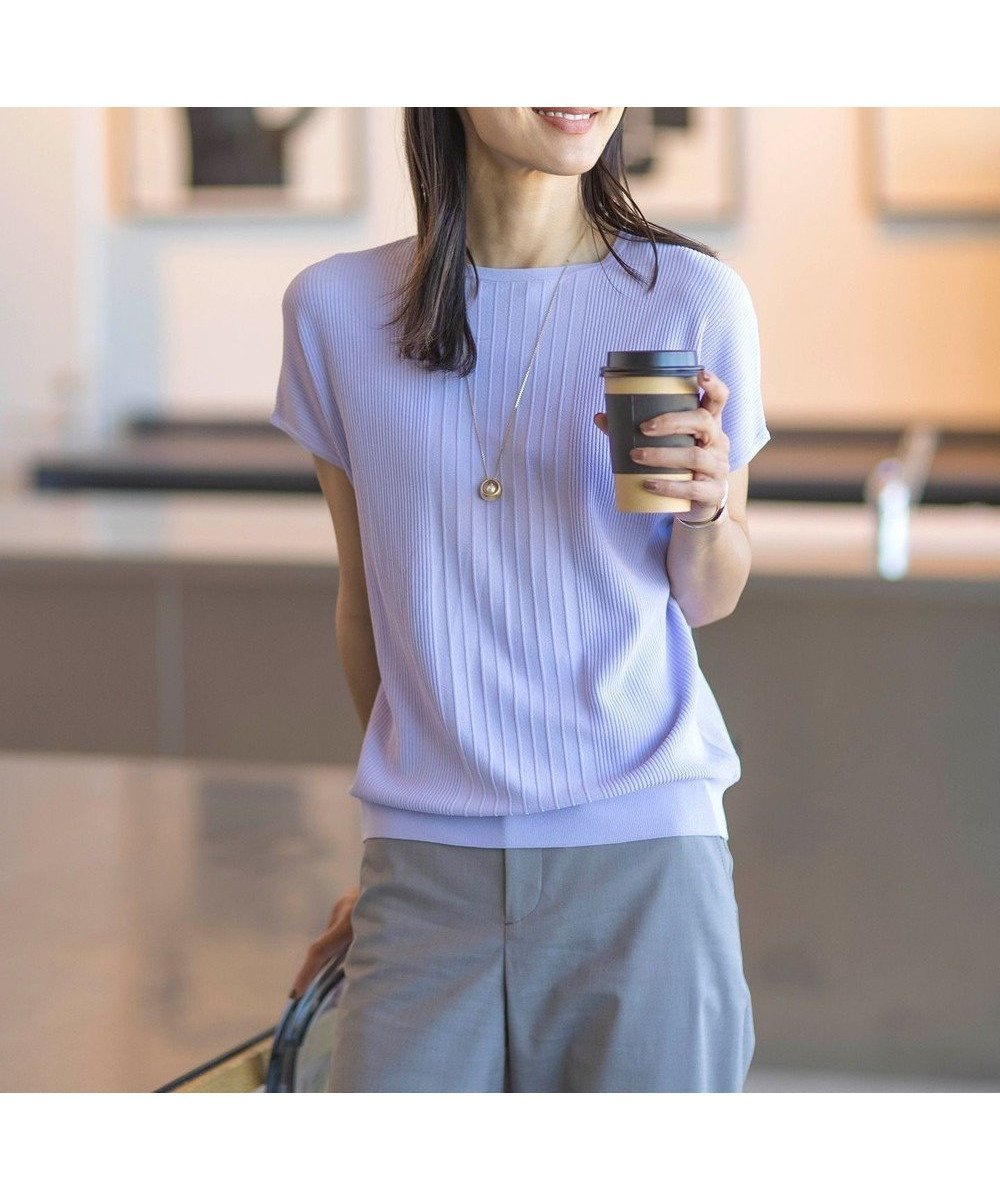 【ジェイ プレス/J.PRESS】の【洗える】レーヨンエリートストレッチ フレンチスリーブ ニット インテリア・キッズ・メンズ・レディースファッション・服の通販 founy(ファニー) 　ファッション　Fashion　レディースファッション　WOMEN　トップス・カットソー　Tops/Tshirt　ニット　Knit Tops　インナー　Inner　オレンジ　Orange　春　Spring　洗える　Washable　ストレッチ　Stretch　スリーブ　Sleeve　スーツ　Suit　セーター　Sweater　フェミニン　Feminine　フランス　France　フレンチ　French　ベーシック　Basic　ラウンド　Round　S/S・春夏　Ss・Spring/Summer　おすすめ　Recommend　夏　Summer　エレガント 上品　Elegant　ラベンダー系|ID: prp329100004537575 ipo3291000000032064229