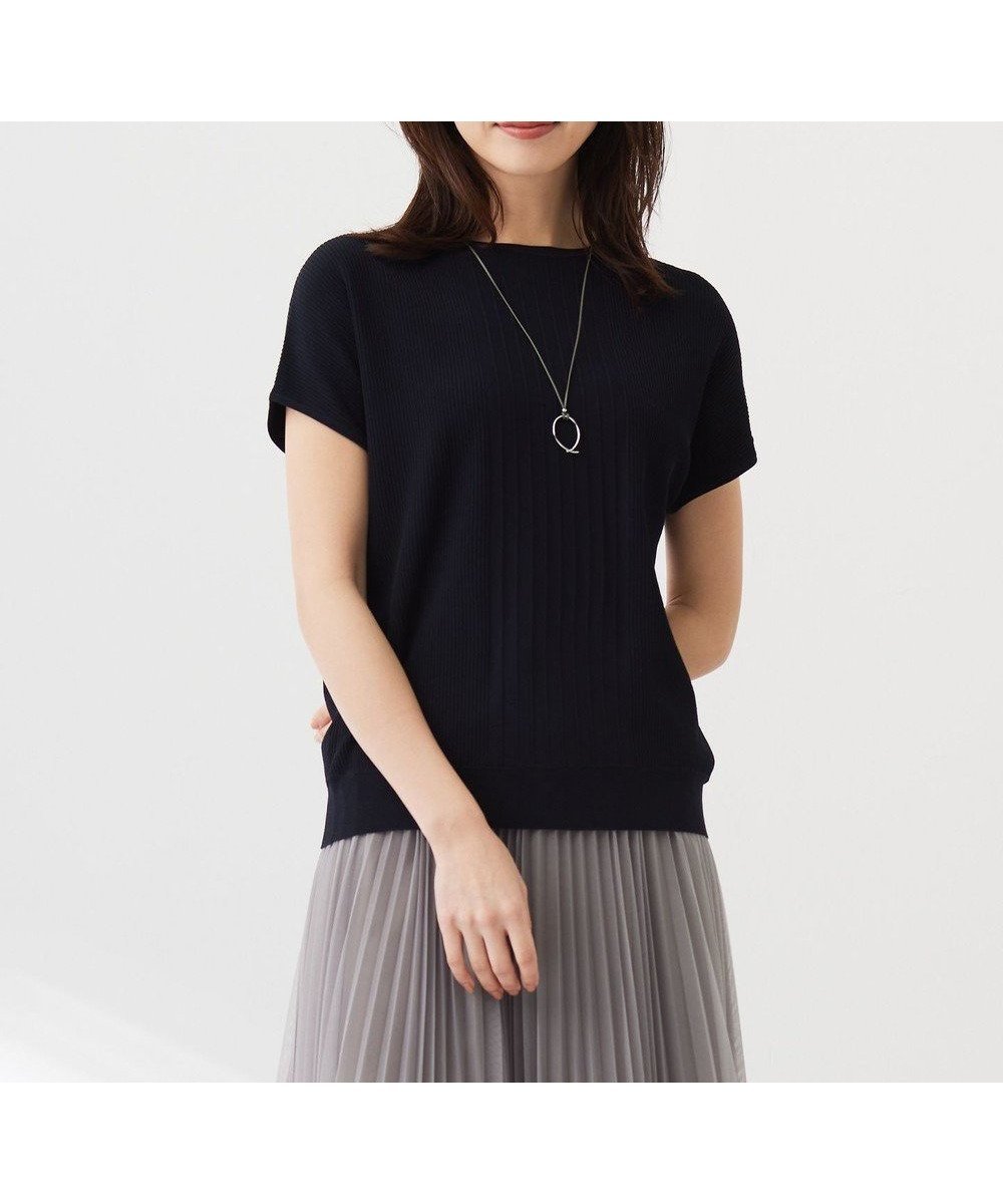 【ジェイ プレス/J.PRESS】の【洗える】レーヨンエリートストレッチ フレンチスリーブ ニット インテリア・キッズ・メンズ・レディースファッション・服の通販 founy(ファニー) 　ファッション　Fashion　レディースファッション　WOMEN　トップス・カットソー　Tops/Tshirt　ニット　Knit Tops　インナー　Inner　オレンジ　Orange　春　Spring　洗える　Washable　ストレッチ　Stretch　スリーブ　Sleeve　スーツ　Suit　セーター　Sweater　フェミニン　Feminine　フランス　France　フレンチ　French　ベーシック　Basic　ラウンド　Round　S/S・春夏　Ss・Spring/Summer　おすすめ　Recommend　夏　Summer　エレガント 上品　Elegant　ネイビー系|ID: prp329100004537575 ipo3291000000032064235