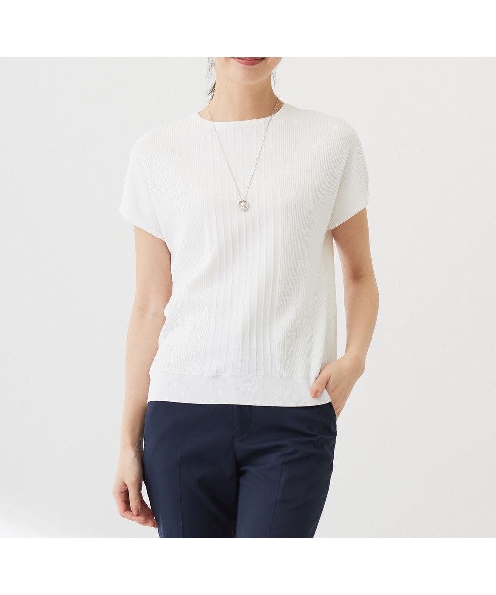 【ジェイ プレス/J.PRESS】の【洗える】レーヨンエリートストレッチ フレンチスリーブ ニット インテリア・キッズ・メンズ・レディースファッション・服の通販 founy(ファニー) 　ファッション　Fashion　レディースファッション　WOMEN　トップス・カットソー　Tops/Tshirt　ニット　Knit Tops　インナー　Inner　オレンジ　Orange　春　Spring　洗える　Washable　ストレッチ　Stretch　スリーブ　Sleeve　スーツ　Suit　セーター　Sweater　フェミニン　Feminine　フランス　France　フレンチ　French　ベーシック　Basic　ラウンド　Round　S/S・春夏　Ss・Spring/Summer　おすすめ　Recommend　夏　Summer　エレガント 上品　Elegant　ホワイト系|ID: prp329100004537575 ipo3291000000032064238
