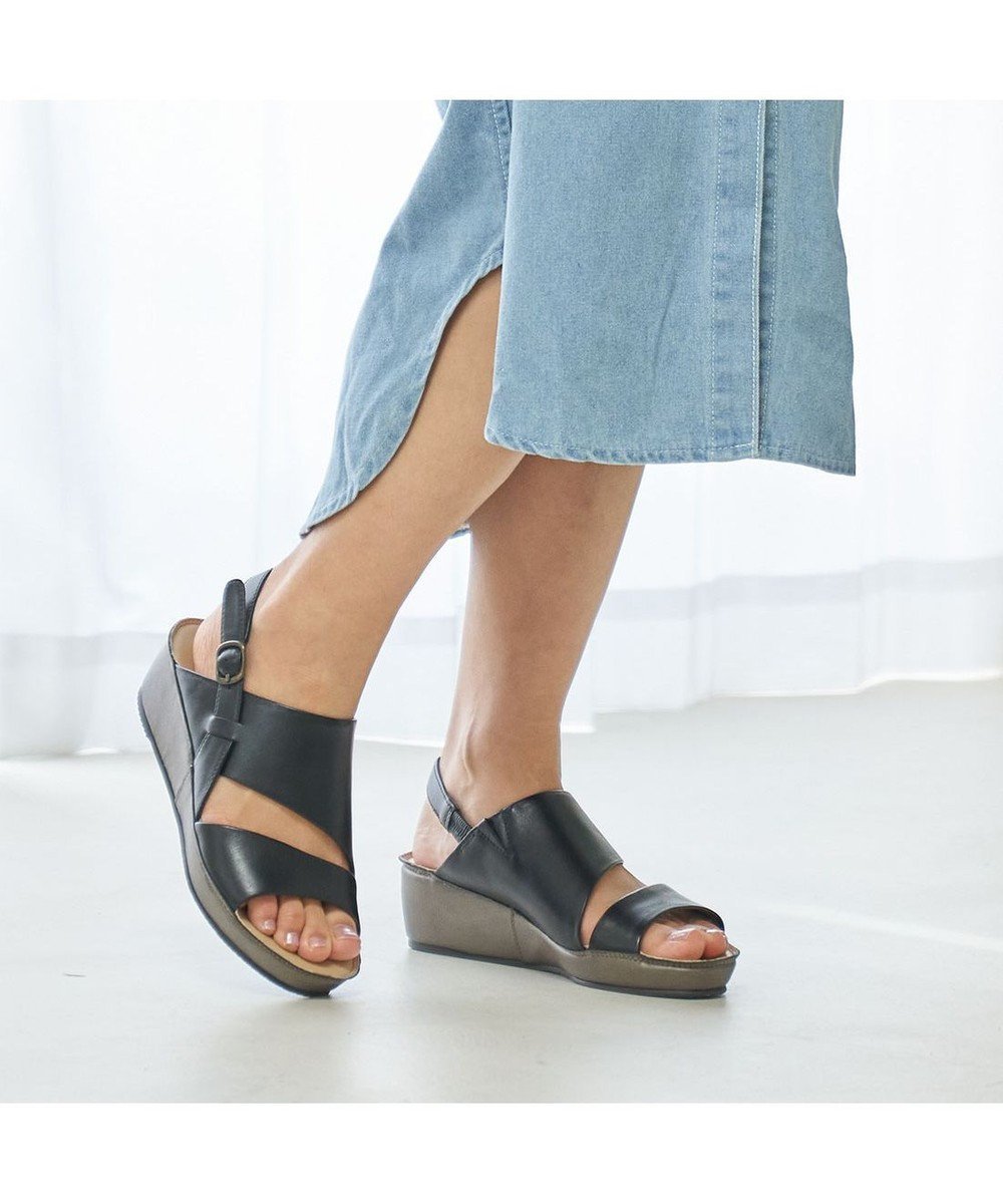【イング/ing】のing 【WEB限定】【3E】クロスデザインサンダル インテリア・キッズ・メンズ・レディースファッション・服の通販 founy(ファニー) 　ファッション　Fashion　レディースファッション　Fashion for Women　ウェッジ　Wedge Heels　春　Spring　サンダル　Sandals, Summer Shoes　シューズ　Shoes, Footwear　トレンド　Trend, Trending Now　バランス　Balance, Style Balance　ベーシック　Basic, Essential　ラップ　Wrap, Wrap Design　S/S・春夏　SS, Spring/Summer, Warm Season　夏　Summer　エレガント 上品　Elegant　ブラック|ID: prp329100004537583 ipo3291000000032440639