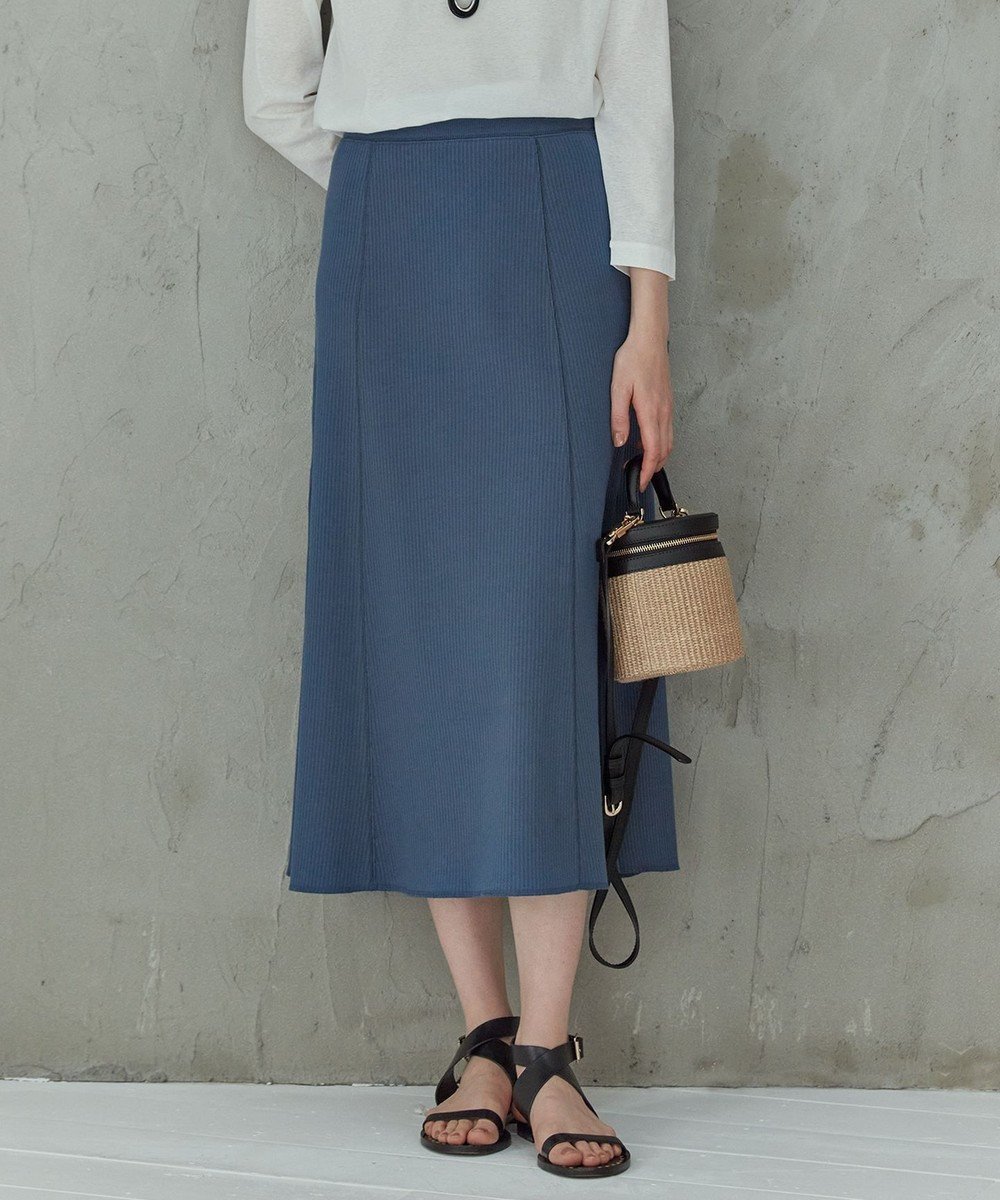 【23区/NIJYUSANKU】の【SLOW/一部店舗限定】ワイドリブジャージー スカート インテリア・キッズ・メンズ・レディースファッション・服の通販 founy(ファニー) 　ファッション　Fashion　レディースファッション　WOMEN　スカート　Skirt　春　Spring　カットソー　Cut And Sew　カーディガン　Cardigan　サマー　Summer　シンプル　Simple　ジャージー　Jersey　フレア　Flare　ブルゾン　Blouson　ワイドリブ　Wide Rib　S/S・春夏　Ss・Spring/Summer　おすすめ　Recommend　夏　Summer　2024年　2024　2024春夏・S/S　Ss,Spring/Summer,2024　ダルブルー系|ID: prp329100004537692 ipo3291000000032064826