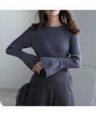 【組曲/KUMIKYOKU】の【WEB限定】ELENAフレアスリーブ リブニット チャコールグレー系|ID: prp329100004537704 ipo3291000000032064881