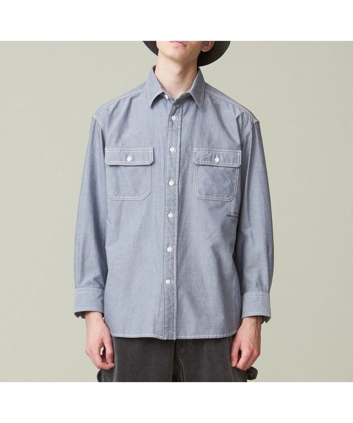 【ジェイプレスヨークストリート/J.PRESS YORK STREET】の【UNISEX】シャンブレーワークシャツ インテリア・キッズ・メンズ・レディースファッション・服の通販 founy(ファニー) https://founy.com/ ファッション Fashion レディースファッション WOMEN トップス・カットソー Tops/Tshirt シャツ/ブラウス Shirts/Blouses ユニセックス Unisex シャンブレー Chambray ビンテージ Vintage プリント Print ポケット Pocket ワイド Wide ワンポイント One Point ワーク Work 定番 Standard A/W・秋冬 Aw・Autumn/Winter・Fw・Fall-Winter |ID: prp329100004537731 ipo3291000000032065035