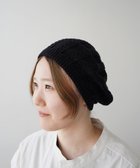 【石田製帽/ISHIDASEIBOU】の【洗濯機可】オーガニックコットン アラン編みベレー ブラック|ID: prp329100004537792 ipo3291000000033680808