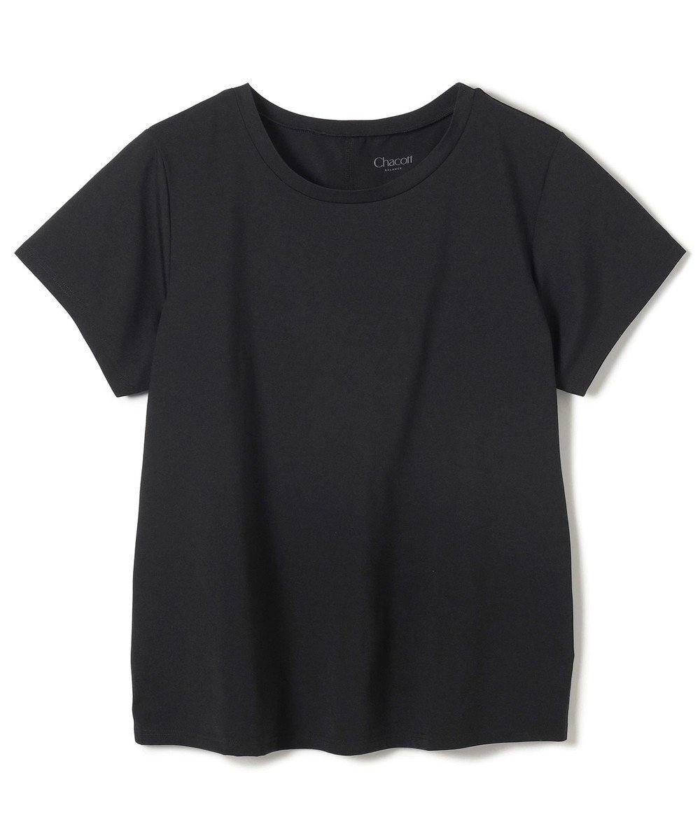 【チャコット/Chacott】のChacott BALANCE EasyCare+ Tシャツ インテリア・キッズ・メンズ・レディースファッション・服の通販 founy(ファニー) 　ファッション　Fashion　レディースファッション　WOMEN　トップス・カットソー　Tops/Tshirt　シャツ/ブラウス　Shirts/Blouses　ロング / Tシャツ　T-Shirts　コンパクト　Compact　吸水　Water Absorption　ストレッチ　Stretch　パウダー　Powder　ブラック|ID: prp329100004537801 ipo3291000000032279147