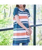 【ティアクラッセ/Tiaclasse】の【洗える】マルチボーダーフレンチニットチュニック ターコイズ×オフ×コーラル|ID: prp329100004537877 ipo3291000000034696237